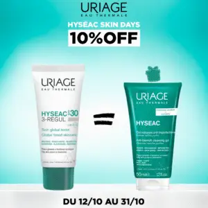 Uriage Hyséac 3-Regul Teinté SPF30 40 ml = Hyséac Gel Nettoyant 50 ml Offert